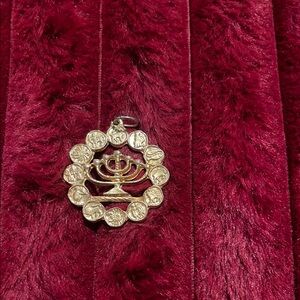 Silver and Gold Menorah Pendant